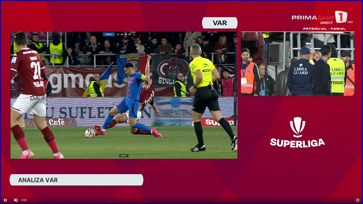 Intrarea lui Burmaz asupra lui Adrian Șut, în Rapid - FCSB