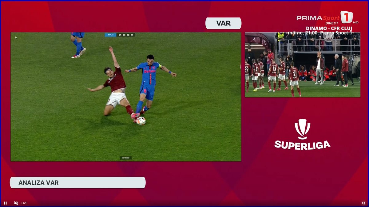 Intrarea lui Burmaz asupra lui Adrian Șut, în Rapid - FCSB