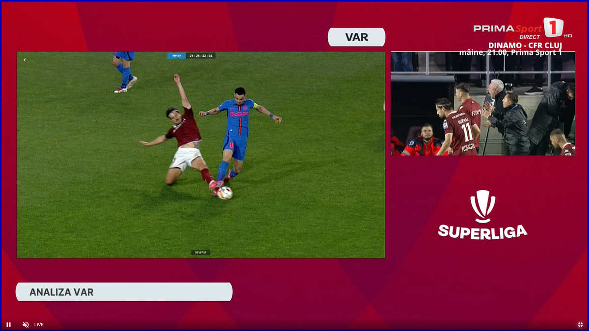 Intrarea lui Burmaz asupra lui Adrian Șut, în Rapid - FCSB