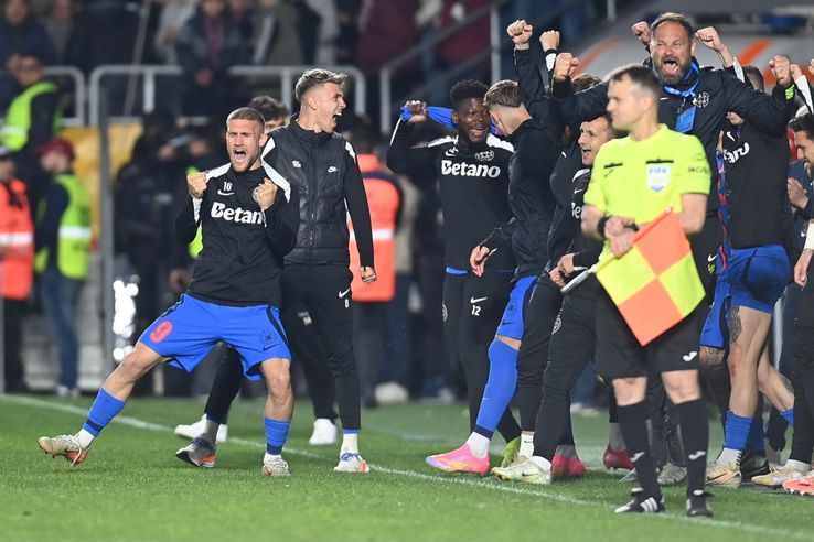 FCSB a învins duminică seara, în deplasare, scor 2-1, formaţia Rapid Bucureşti, în etapa a şasea din play-off-ul Superligii. Au marcat: Christensen 48 / Cisotti 6, Bîrligea 42. FOTO: Eduard Vînătoru (GSP.RO)