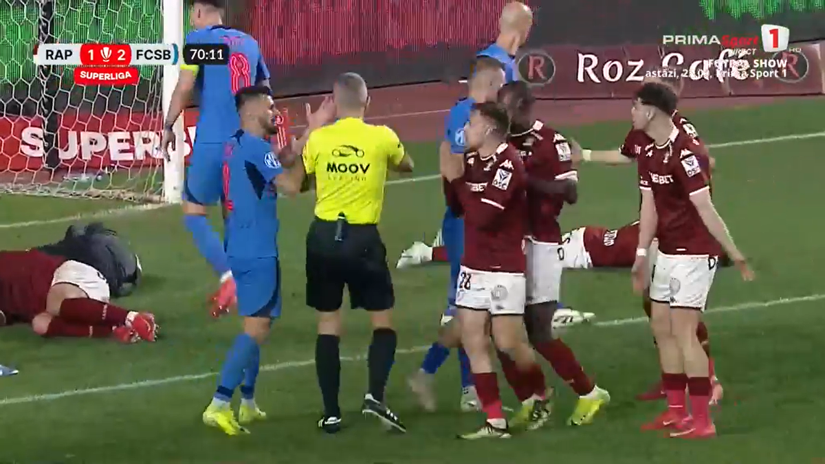 Contact între Târnovanu și Christensen în Rapid - FCSB