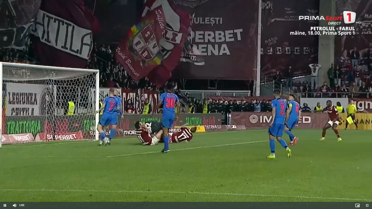 Radu Petrescu i-a refuzat Rapidului un penalty, după ce Christensen a fost tamponat de Târnovanu: „Decizie eronată”