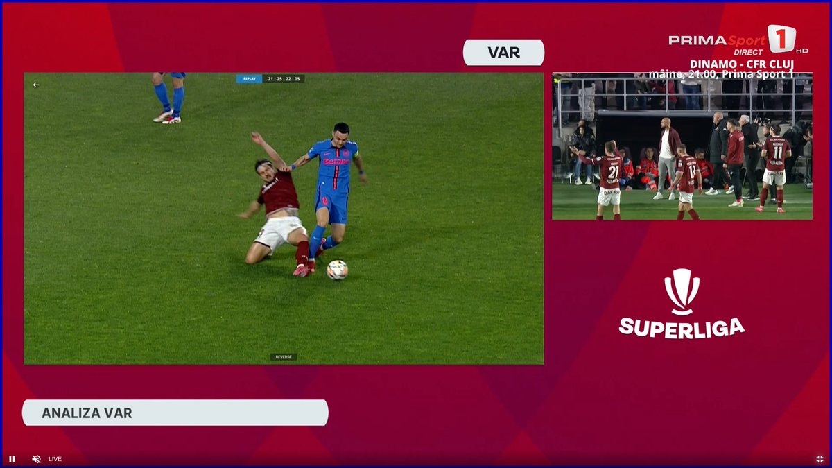 Intrarea lui Burmaz asupra lui Adrian Șut, în Rapid - FCSB