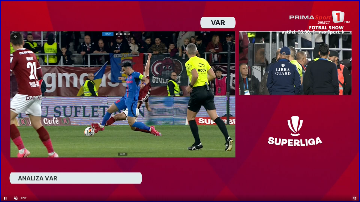 Intrarea lui Burmaz asupra lui Adrian Șut, în Rapid - FCSB