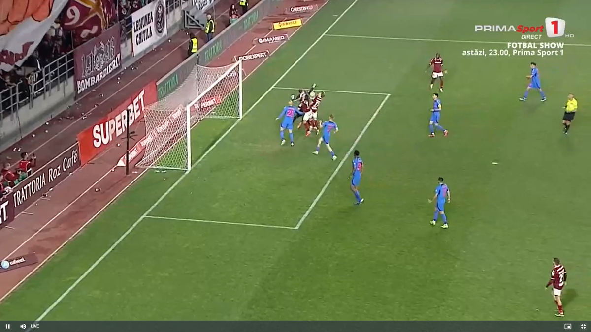 Radu Petrescu i-a refuzat Rapidului un penalty, după ce Christensen a fost tamponat de Târnovanu: „Decizie eronată”