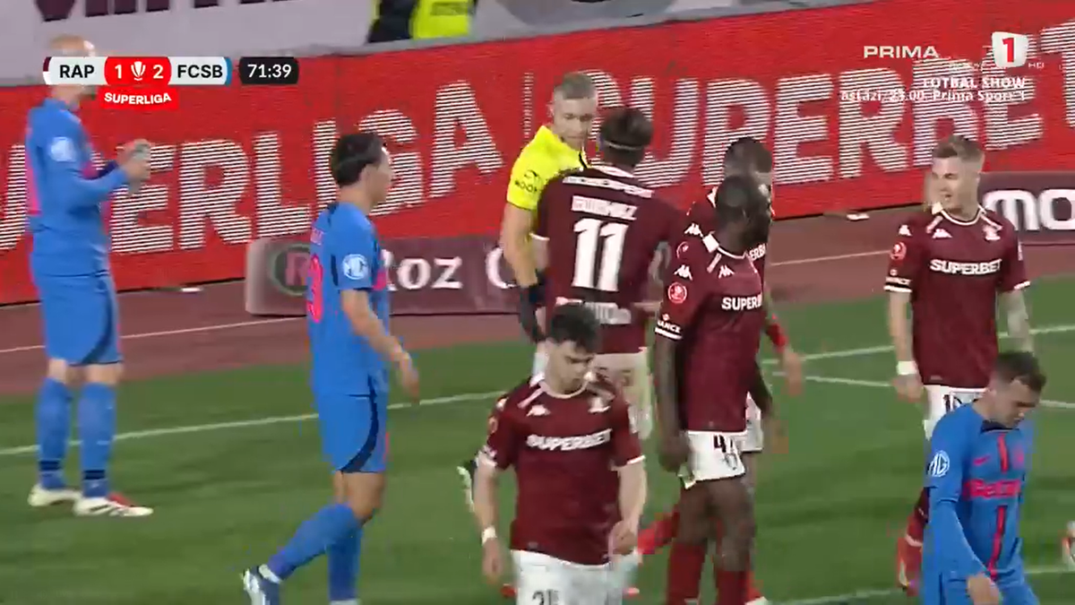 Contact între Târnovanu și Christensen în Rapid - FCSB