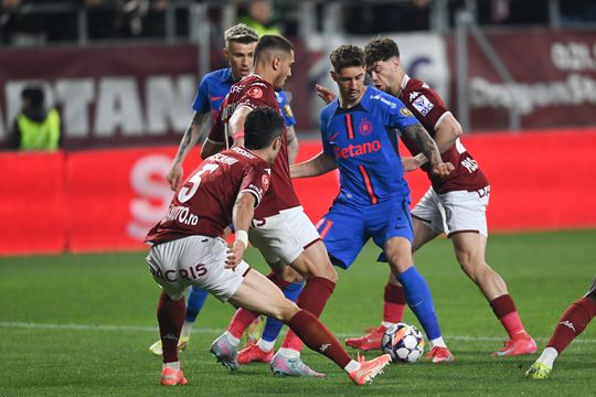 FCSB a învins duminică seara, în deplasare, scor 2-1, formaţia Rapid Bucureşti, în etapa a şasea din play-off-ul Superligii. Au marcat: Christensen 48 / Cisotti 6, Bîrligea 42. FOTO: Eduard Vînătoru (GSP.RO)