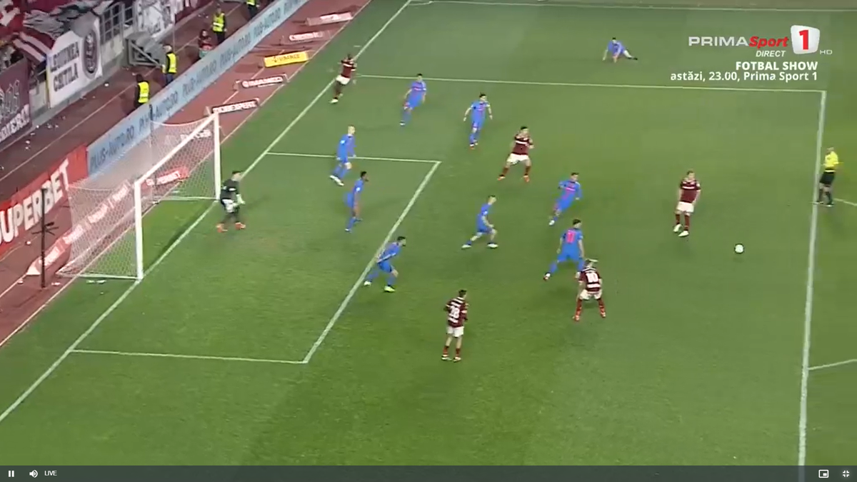 Radu Petrescu i-a refuzat Rapidului un penalty, după ce Christensen a fost tamponat de Târnovanu: „Decizie eronată”