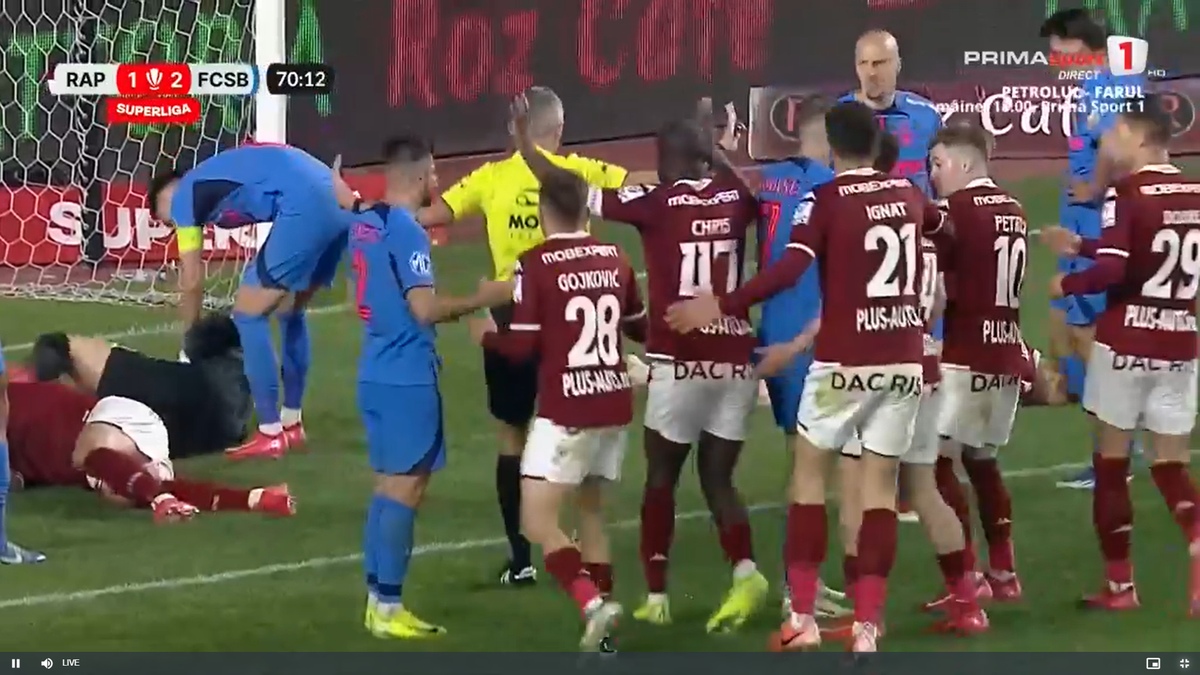 Radu Petrescu i-a refuzat Rapidului un penalty, după ce Christensen a fost tamponat de Târnovanu: „Decizie eronată”