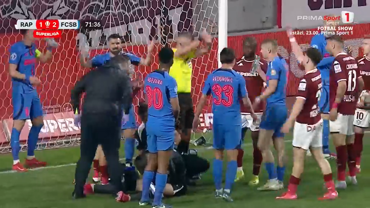 Radu Petrescu i-a refuzat Rapidului un penalty, după ce Christensen a fost tamponat de Târnovanu: „Decizie eronată”