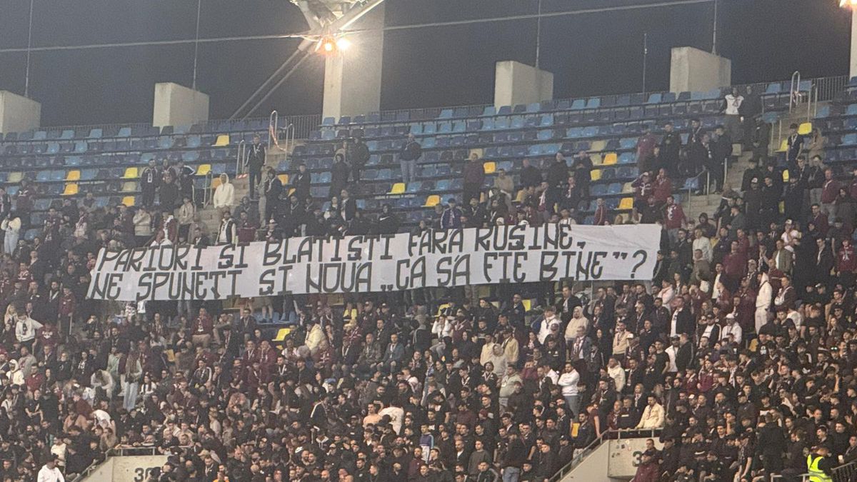 Gafă după gafă a fanilor rapidiști! „Diavolii vișini”, varianta 2026 în derby-ul cu Dinamo: ce mesaje au apărut în peluză