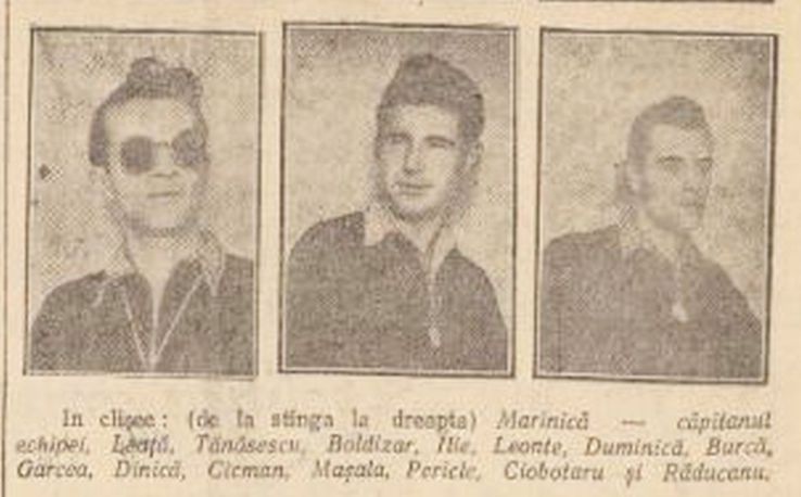 Pericle Valeca, purtând ochelari, în anii în care evolua la Dinamo Pitești, la jumătata anilor '50 / Sursă: Alexandru Fieraru