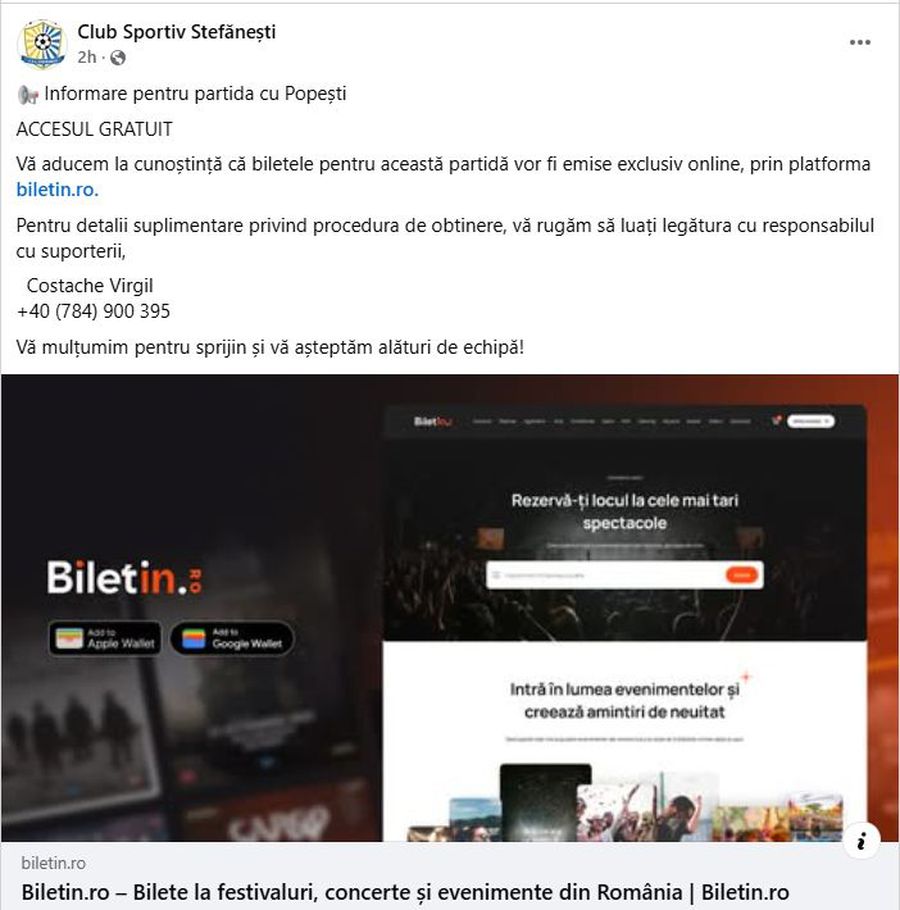 Stupoare la derby-ul de promovare din Liga 3 » Prețuri la bilete de 5 ori mai scumpe decât în Superliga, însă gazda susține că accesul este gratuit