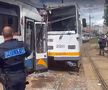 VIDEO Două tramvaie s-au ciocnit în București ­» 7 persoane rănite și 5 linii blocate, anunță STB. Primele imagini de la fața locului