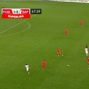 Vali Crețu, la primul gol al lui Funsho în FCSB - Rapid 1-5/ foto: captură Prima Sport