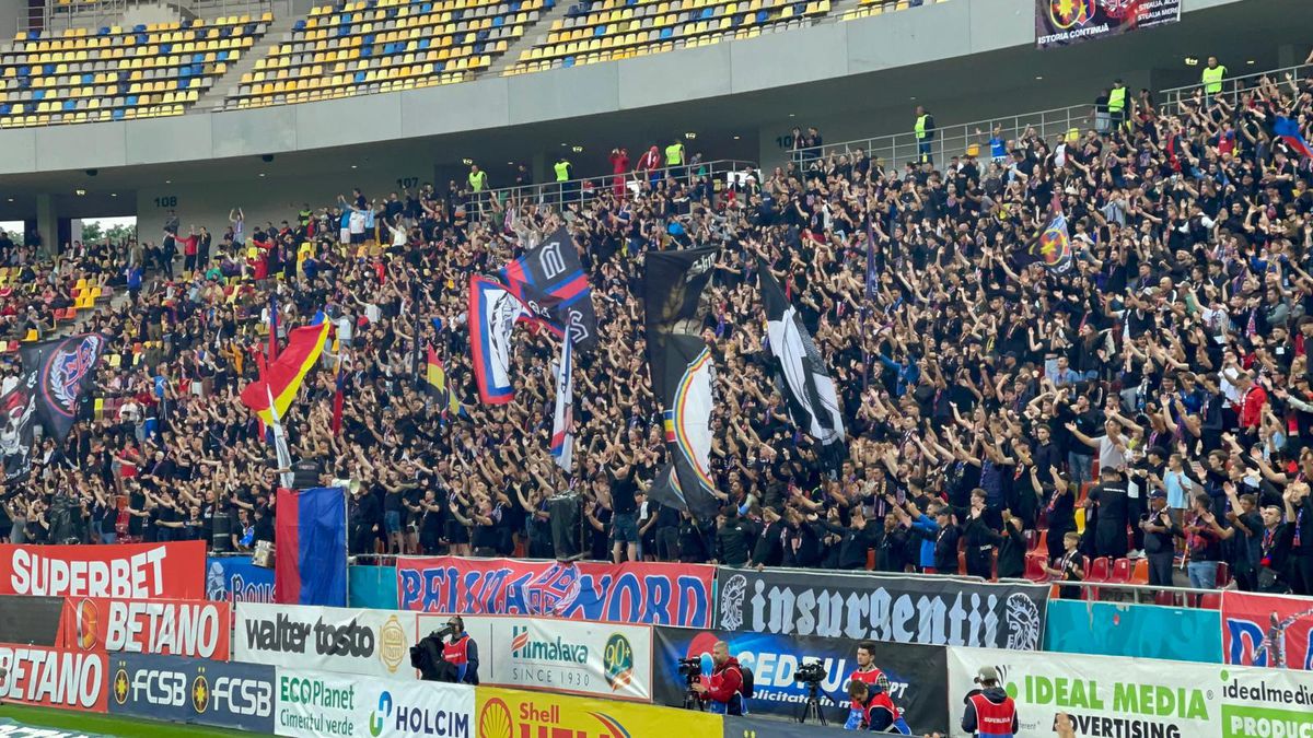Scenografie, torțe și mesaje la FCSB - Rapid, 27 mai 2023
