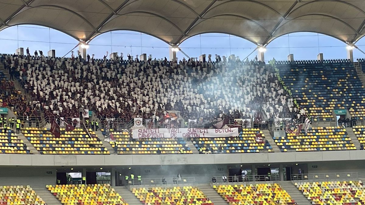 Scenografie, torțe și mesaje la FCSB - Rapid, 27 mai 2023