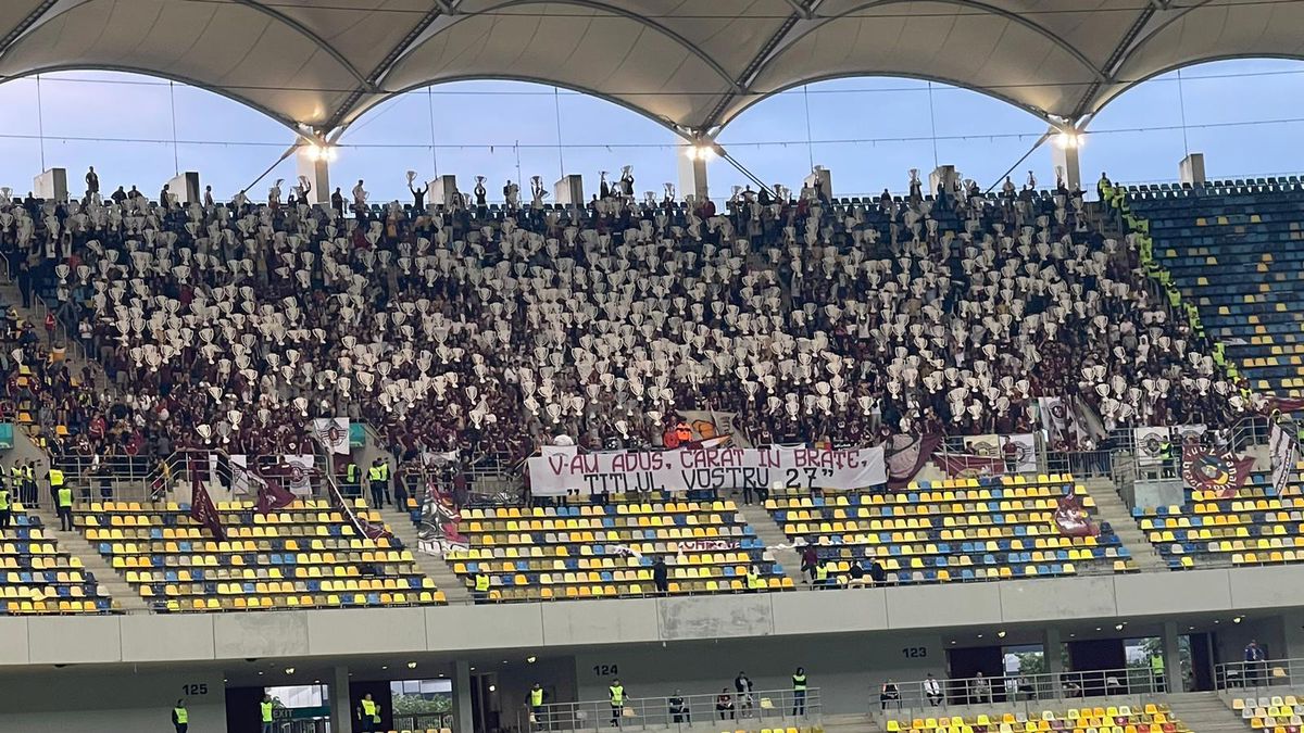 Scenografie, torțe și mesaje la FCSB - Rapid, 27 mai 2023