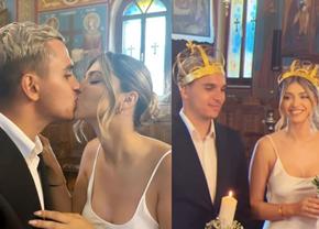 Cristi Manea s-a căsătorit religios! Primele imagini cu fotbalistul și soția lui vloggeriță în biserică