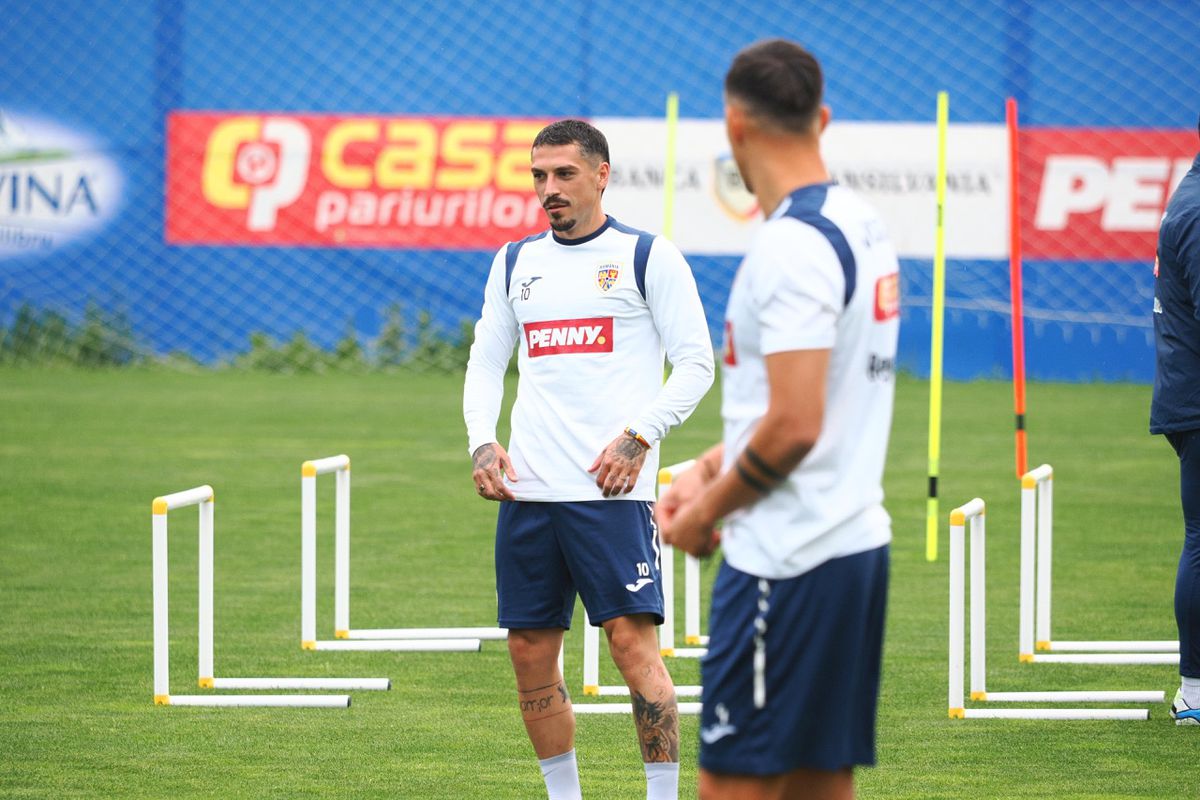 Cum a apărut Nicolae Stanciu la Mogoșoaia, înainte de EURO 2024 » Imagini de la antrenamentul României de azi