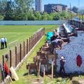 Minerul Lupeni își reconstruiește tribuna, înaintea meciului de baraj // FOTO: Facebook