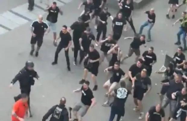 Scene violente în Leipzig înaintea finalei Conference League » Bătaie cu scaune în centrul orașului