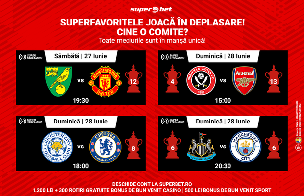 SuperForțele joacă în deplasare în Sferturile Cupei Angliei! Vezi meciurile la Superbet.ro și prinzi SuperBilete!
