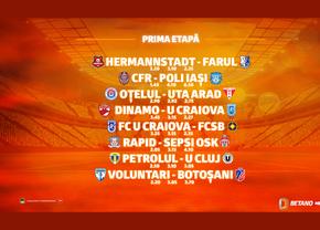 Cotele Betano pentru prima etapă din Liga 1, cu două meciuri care vor încinge atmosfera