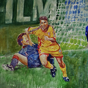 Cine ar fi crezut?
Dan Petrescu marchează în minutul ’90 golul victoriei României în partida cu Anglia (2-1), la Coupe du Monde 1998