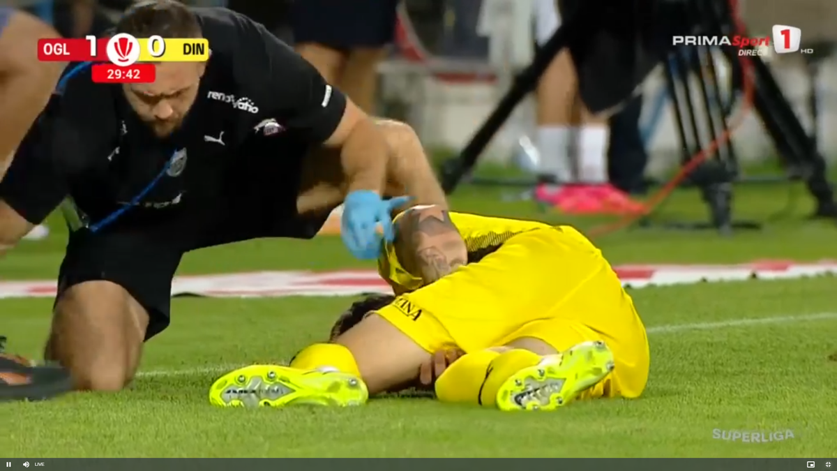 Andrei Mărginean s-a accidentat în Oțelul - Dinamo
