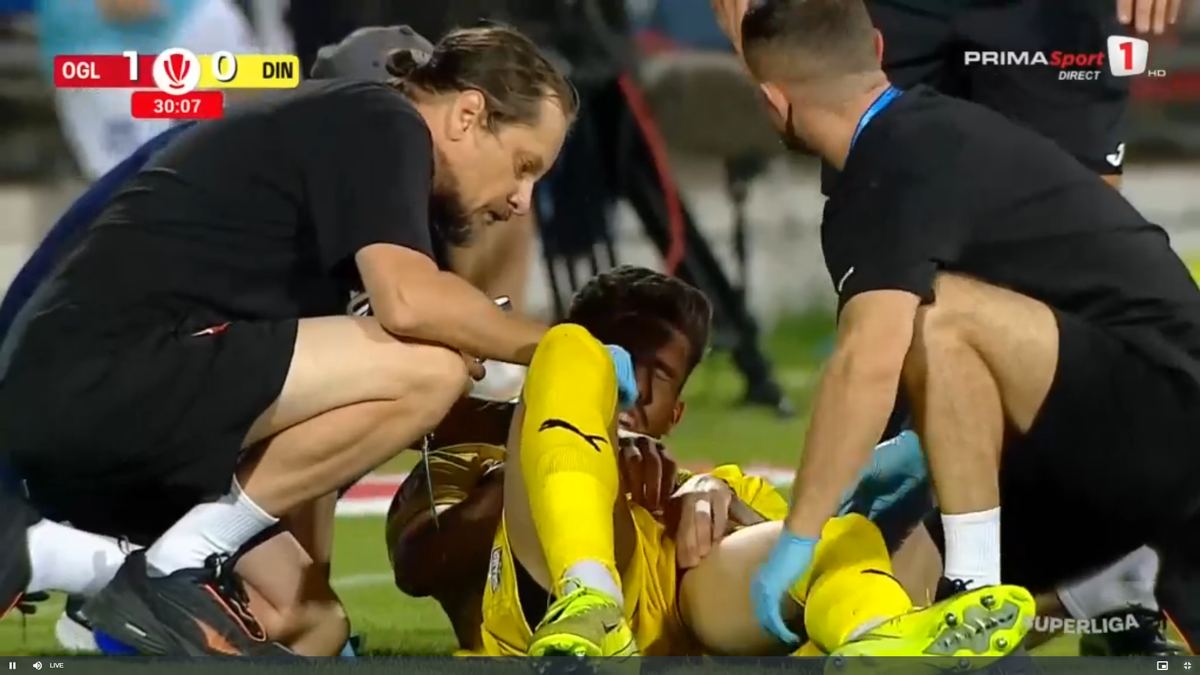 Andrei Mărginean s-a accidentat în Oțelul - Dinamo