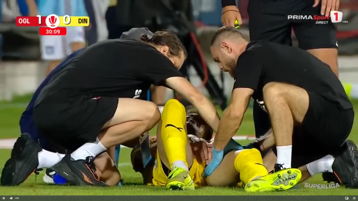 Andrei Mărginean s-a accidentat în Oțelul - Dinamo