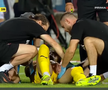 Andrei Mărginean s-a accidentat în Oțelul - Dinamo. FOTO: captură Prima Sport