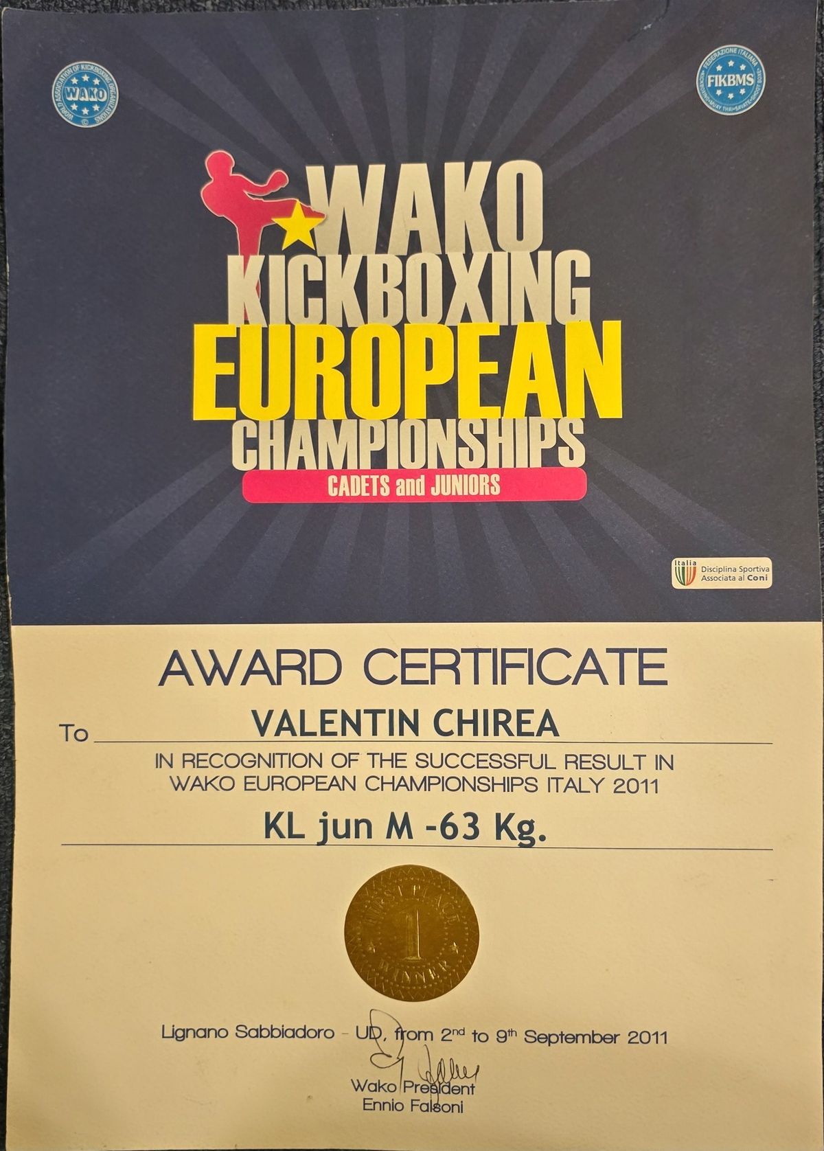 Valentin Chirea, campion mondial la kickbox