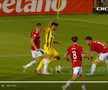 Alexandru Musi a solicitat un penalty în Oțelul - Dinamo. FOTO: captură @Digi Sport