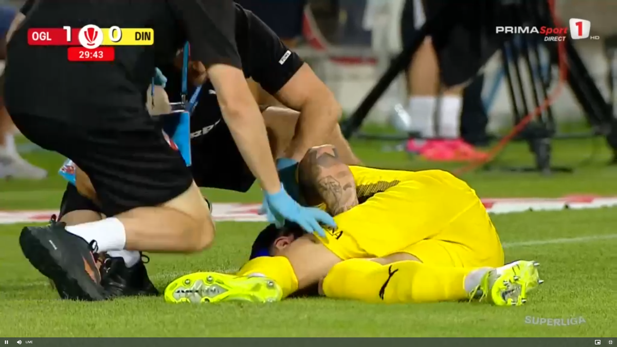 Andrei Mărginean s-a accidentat în Oțelul - Dinamo