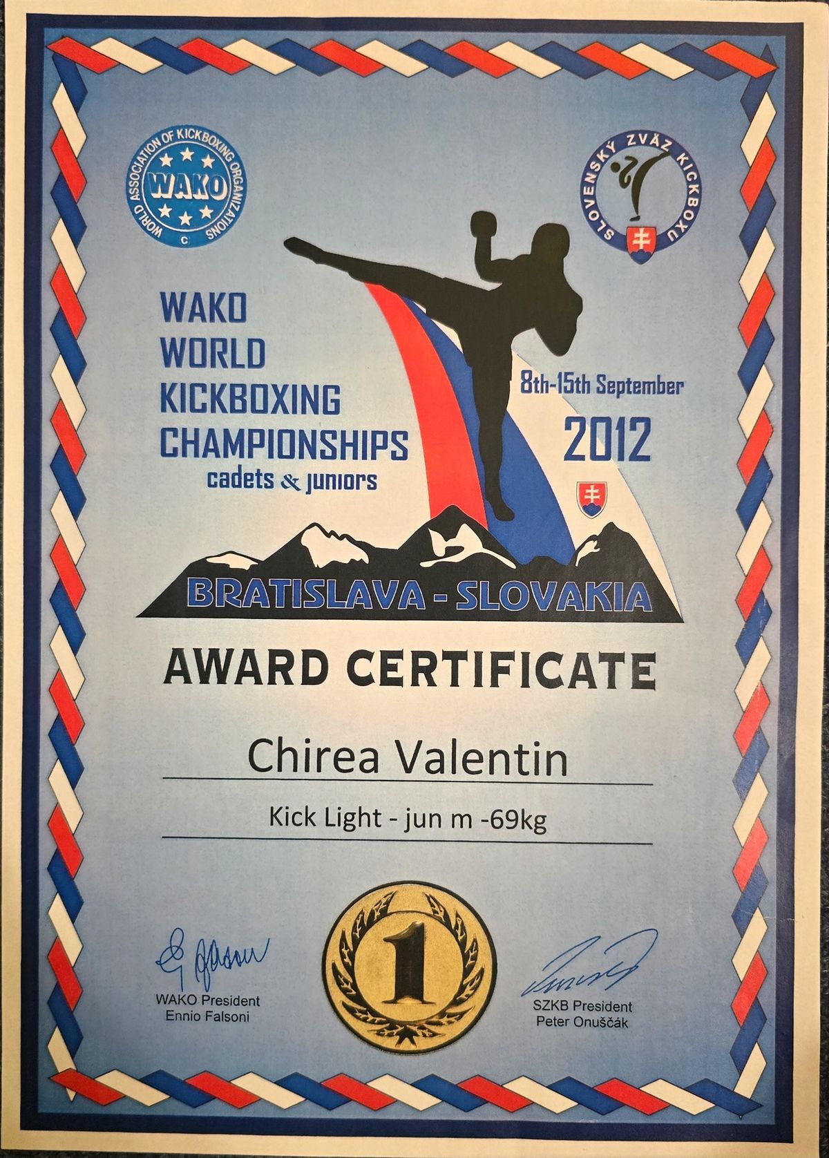 Valentin Chirea, campion mondial la kickbox