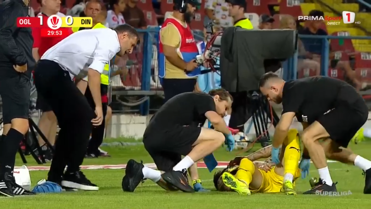 Andrei Mărginean s-a accidentat în Oțelul - Dinamo