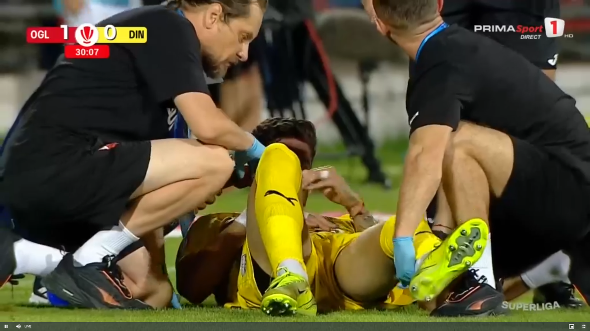 Ultimele vești despre Andrei Mărginean, accidentat în Oțelul - Dinamo