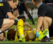 Andrei Mărginean s-a accidentat în Oțelul - Dinamo. FOTO: captură Prima Sport
