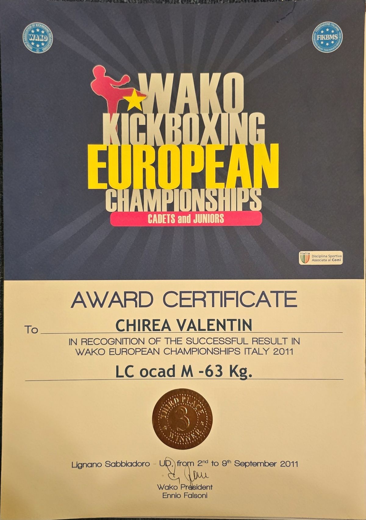 Valentin Chirea, campion mondial la kickbox