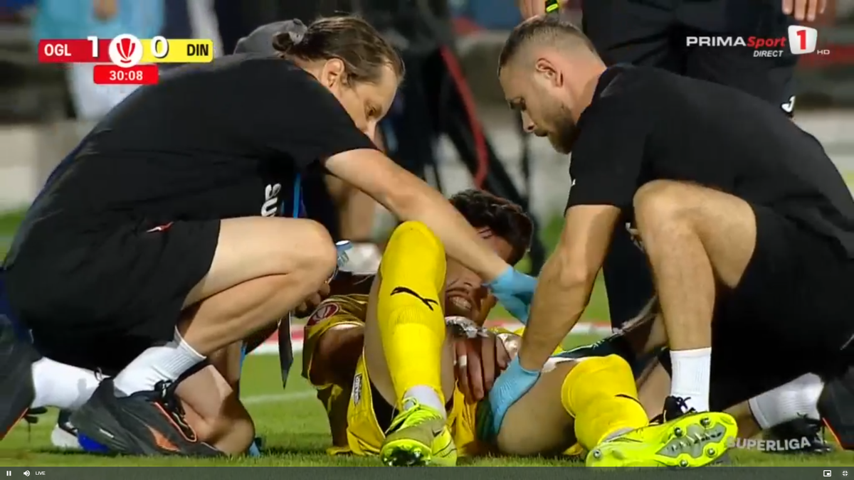 Andrei Mărginean s-a accidentat în Oțelul - Dinamo