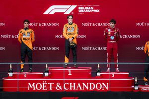 Reacțiile piloților de pe podium, la finalul Marelui Premiu al Belgiei