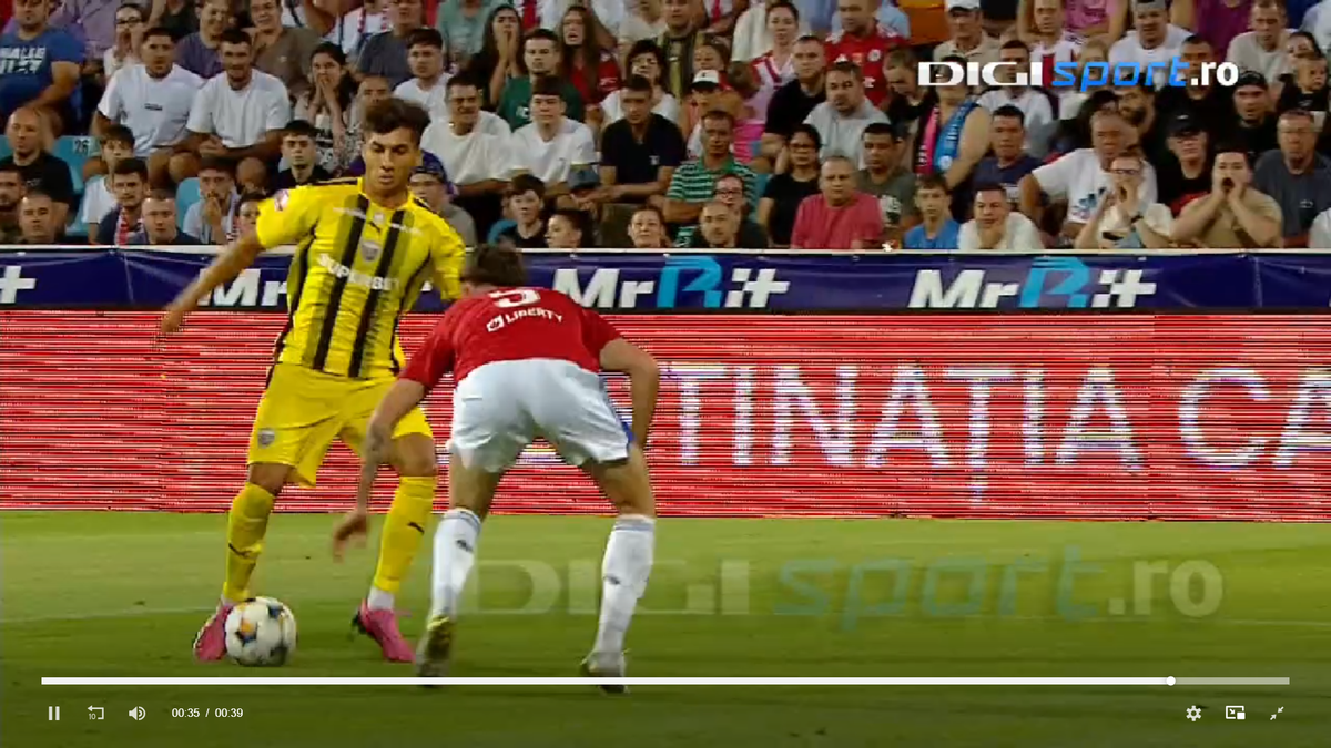 Alexandru Musi a solicitat un penalty în Oțelul - Dinamo