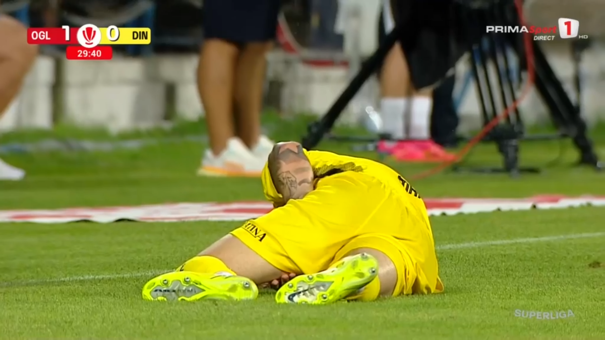 Andrei Mărginean s-a accidentat în Oțelul - Dinamo