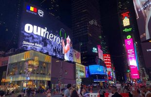 FOTO Simona Halep, „eroina noastră!” » Apariții uriașe în Londra și în Times Square din New York