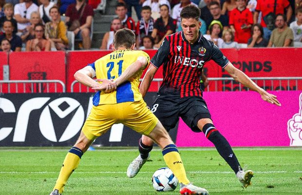 Cel mai slab! Rareș Ilie, criticat în presa din Franța după ultimul meci al lui Nice: a luat nota 4!