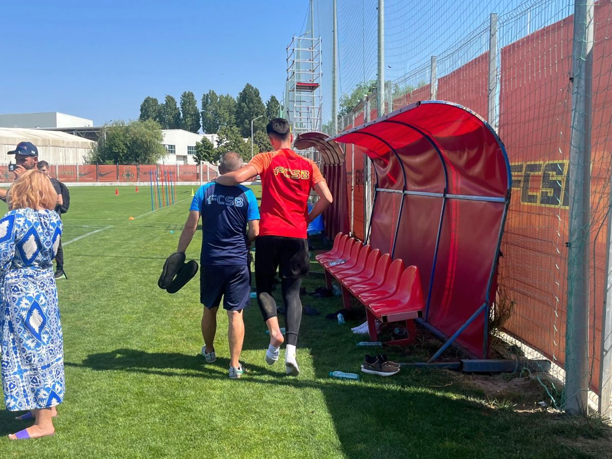 Surpriză la antrenamentul FCSB: cine s-a pregătit cu vicecampioana + Un fotbalist s-a accidentat și a ajuns direct la vestiare