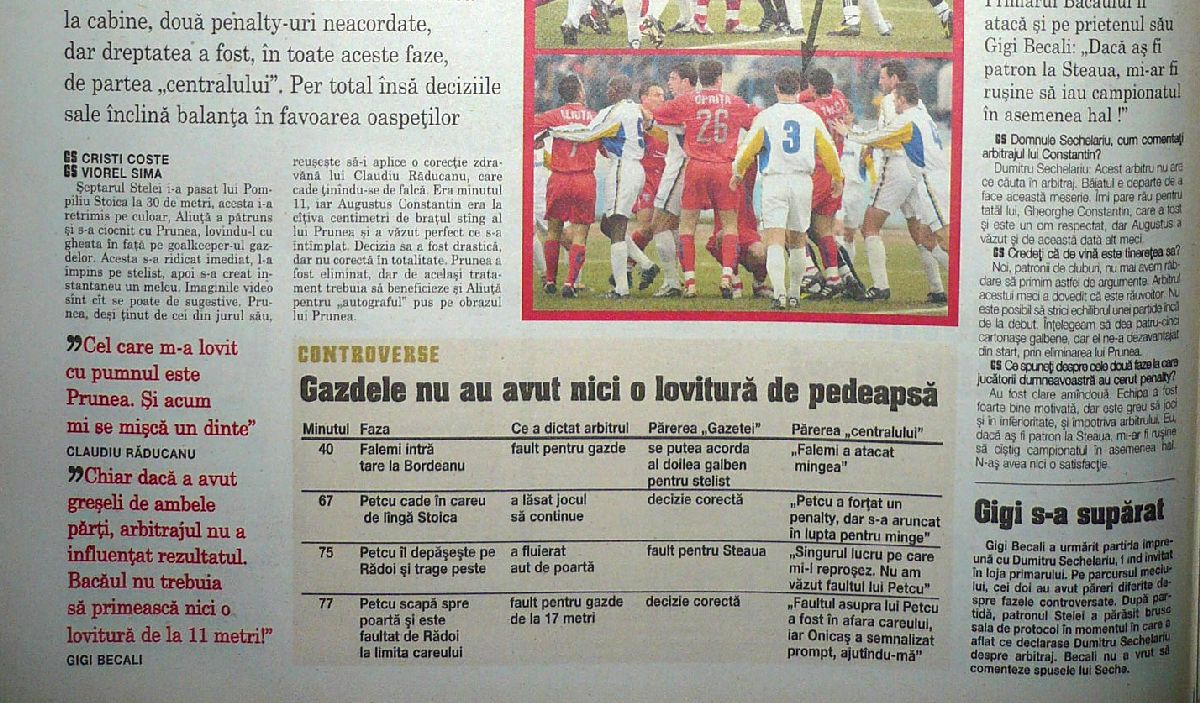 Florin Prunea și pumnul aplicat lui Claudiu Răducanu, în FCM Bacău - Steaua din 2003