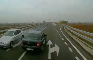 VIDEO Ce a putut să facă un șofer inconștient! Aproape de un accident dramatic pe Autostrada Timișoara - Arad